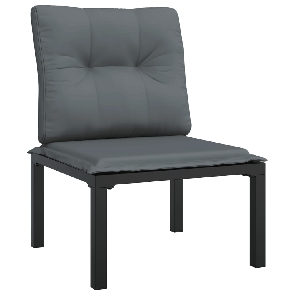 7 Piece Garden Lounge Set Black And Grey Poly Rattan