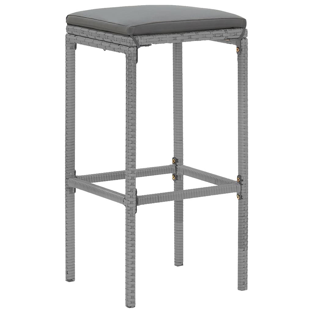 5 Piece Garden Bar Set With Cushions Poly Rattan