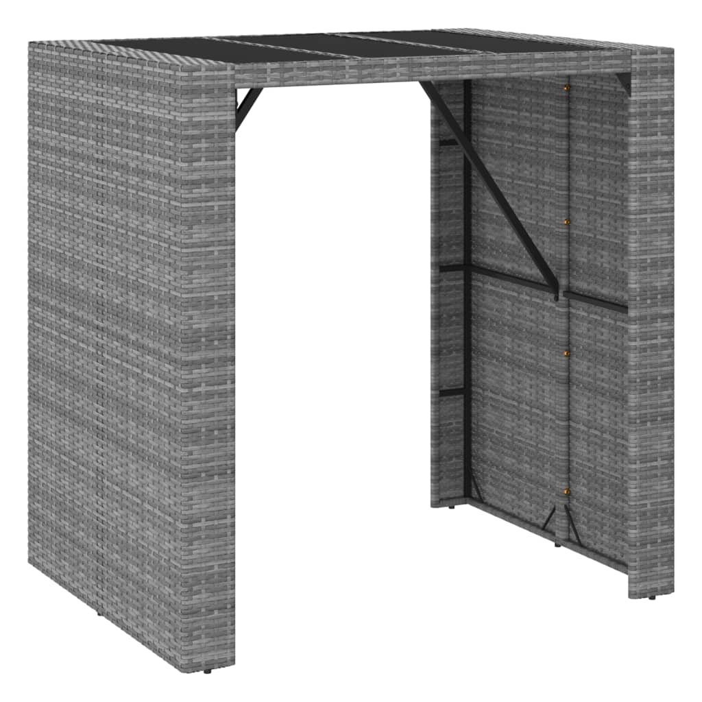 5 Piece Garden Bar Set With Cushions Poly Rattan