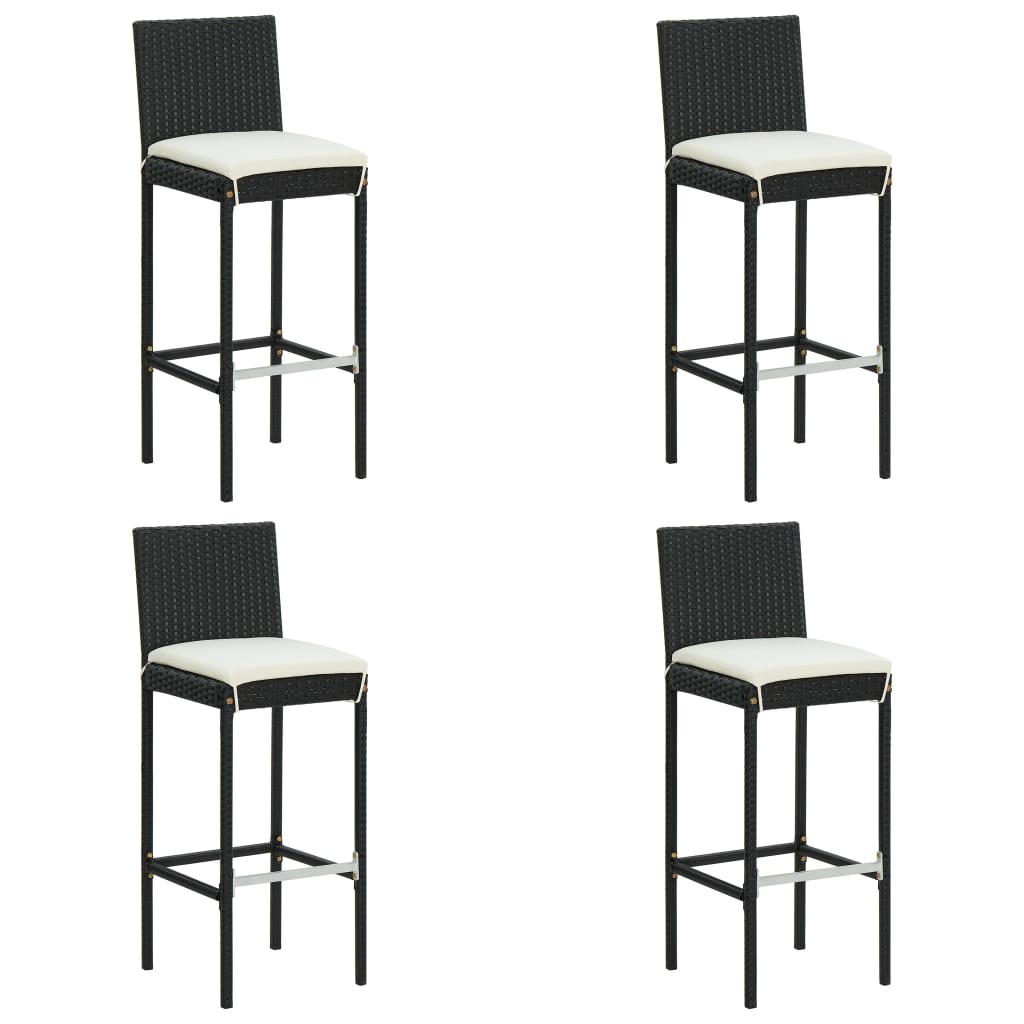 5 Piece Garden Bar Set With Cushions Poly Rattan
