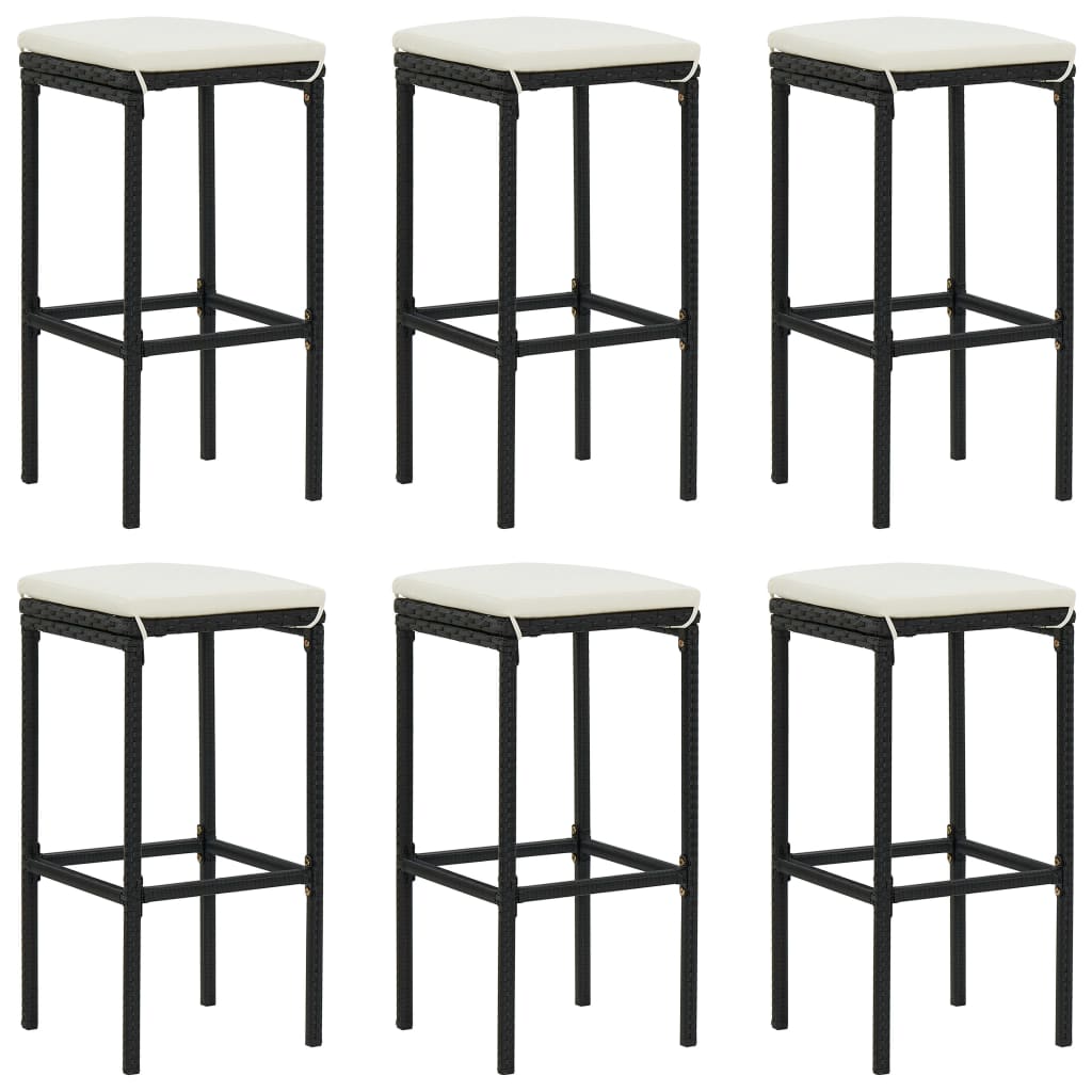 7 Piece Garden Bar Set With Cushions Poly Rattan