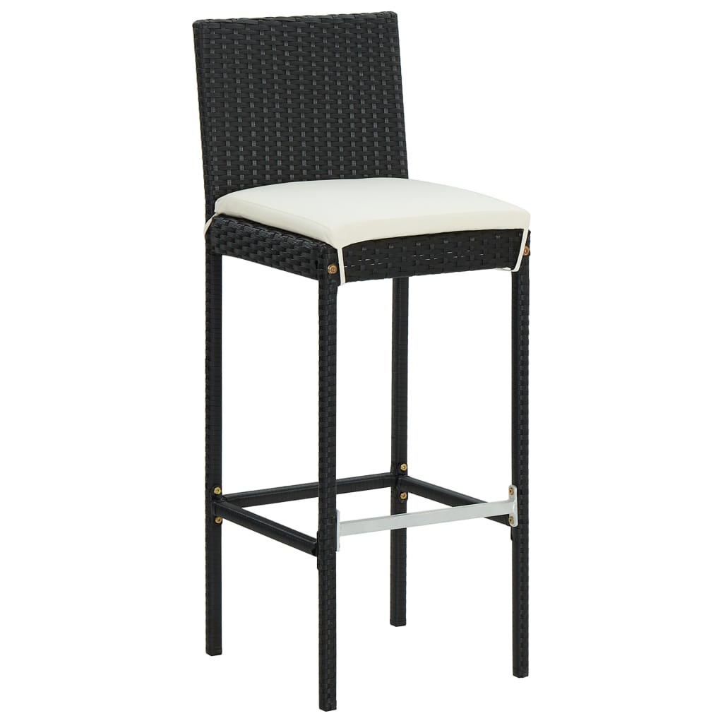 9 Piece Outdoor Bar Set With Cushions Poly Rattan