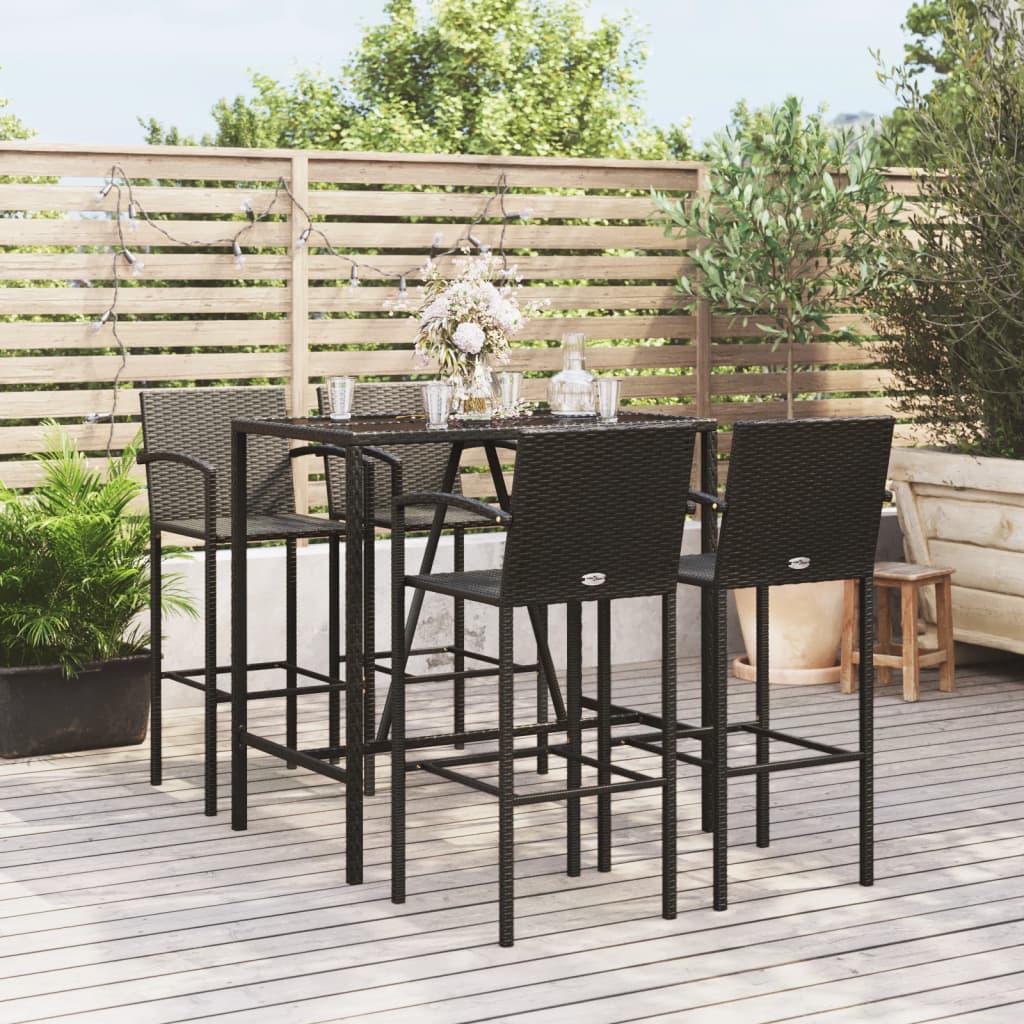 9 Piece Garden Bar Set Poly Rattan