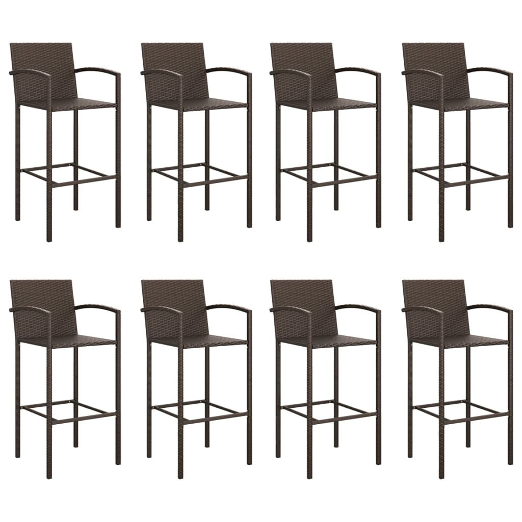 9 Piece Garden Bar Set Poly Rattan