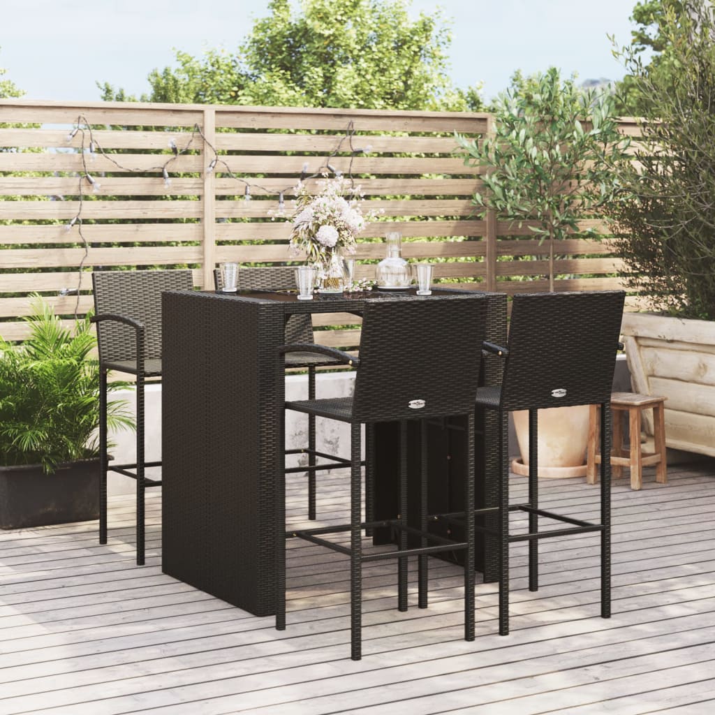 7 Piece Garden Bar Set Poly Rattan