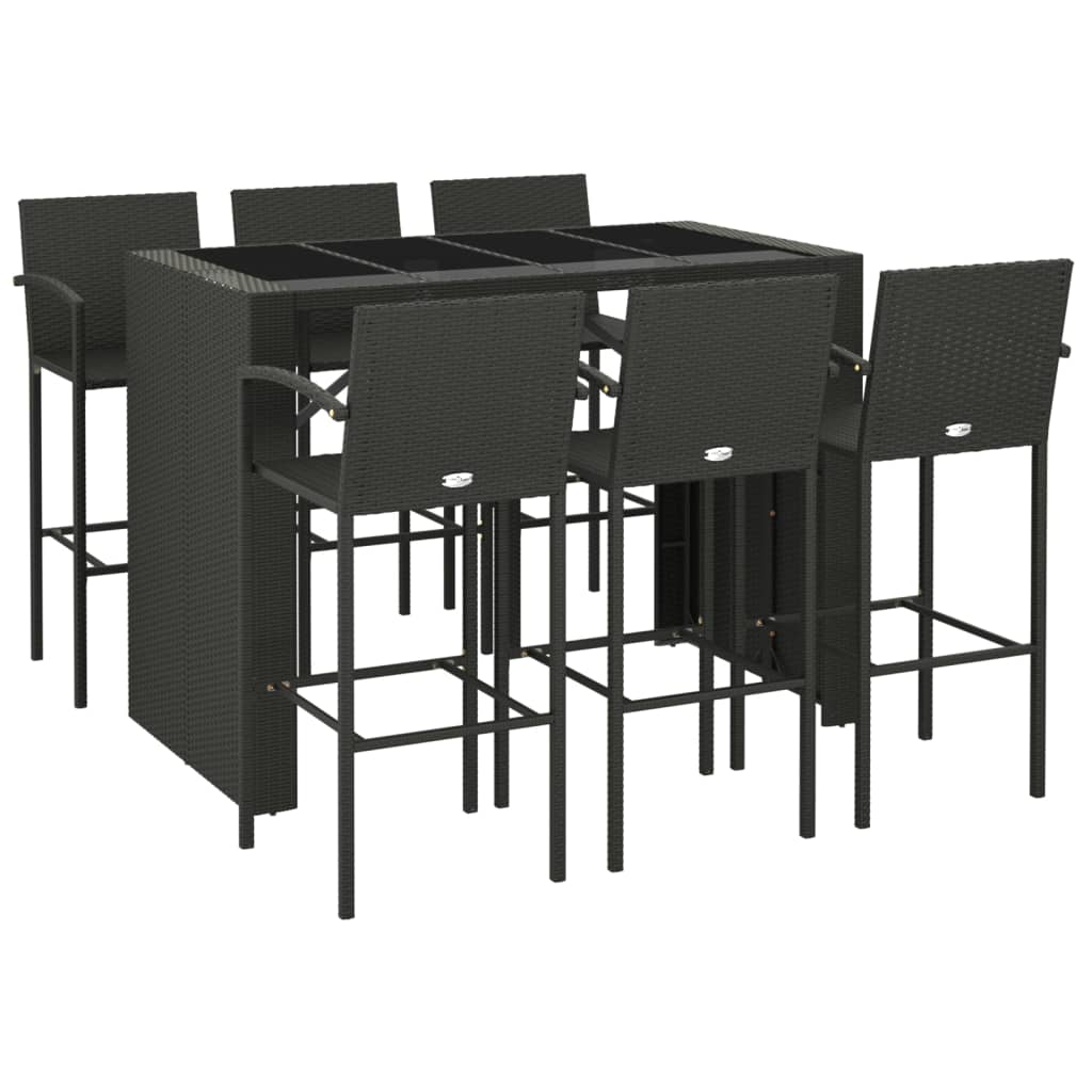 7 Piece Garden Bar Set Poly Rattan