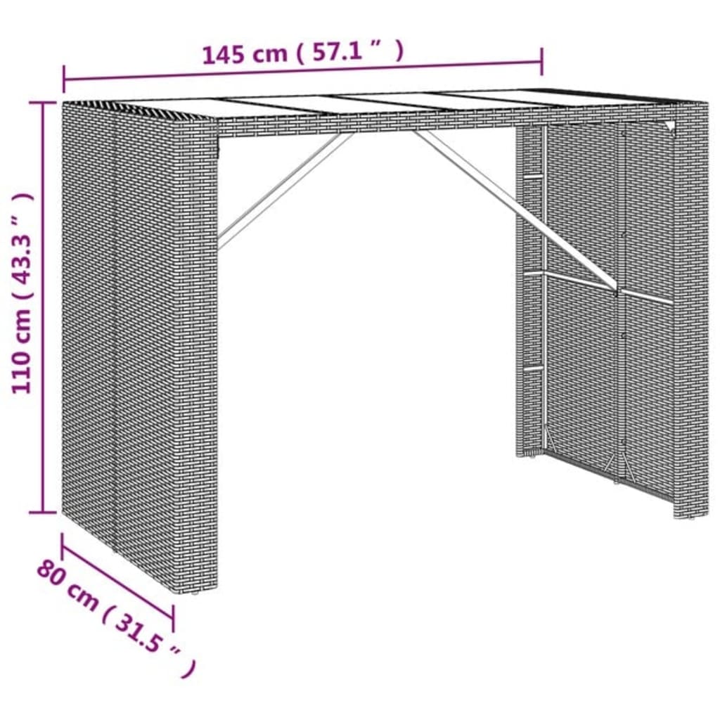 7 Piece Garden Bar Set Poly Rattan