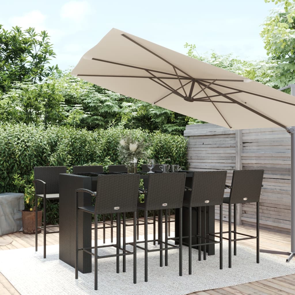 7 Piece Garden Bar Set Poly Rattan