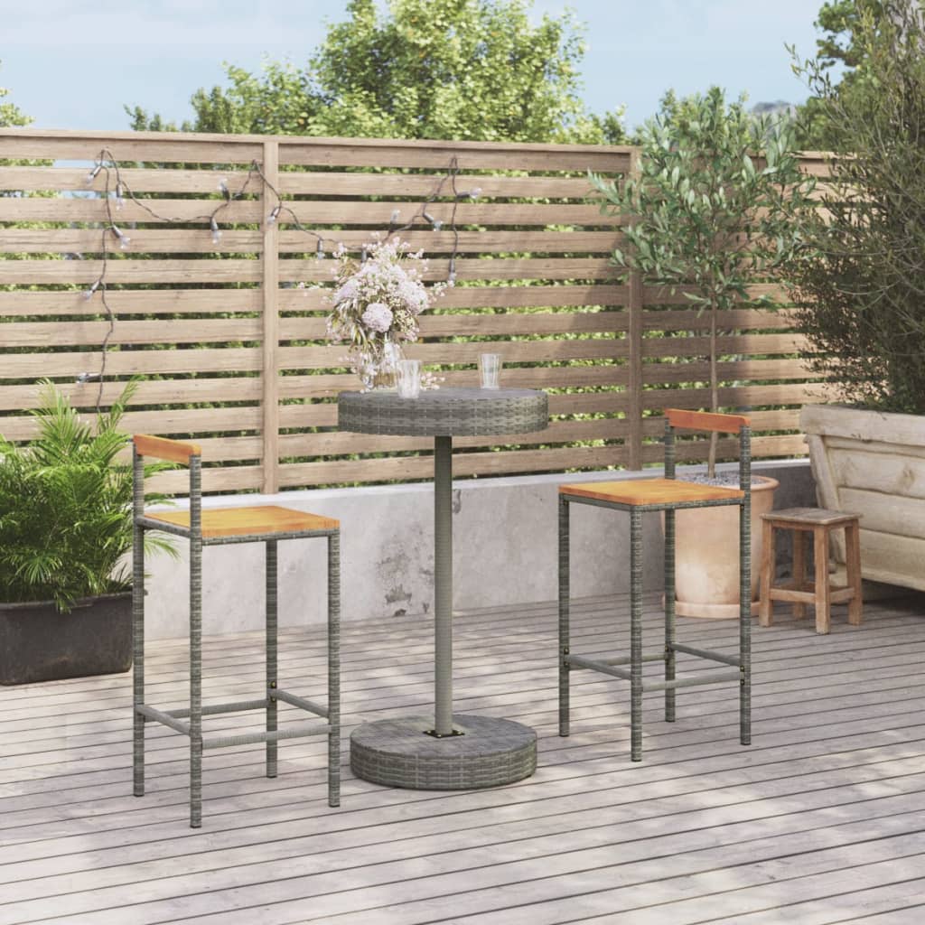 5 Piece Garden Bar Set Poly Rattan&Solid Wood Acacia
