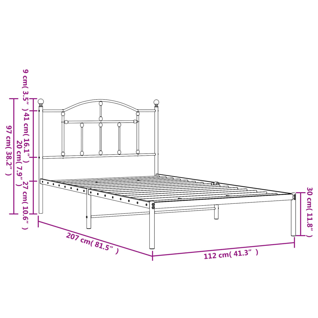 Metal Bed Frame Without Mattress King Single