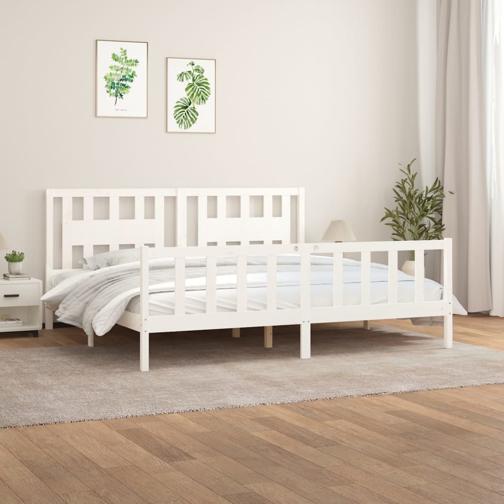 Bed Frame Without Mattress Solid Wood Pine 183X203 Cm King