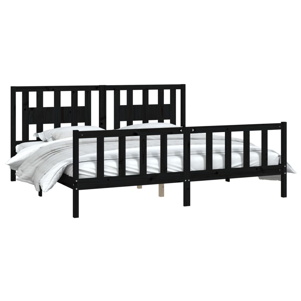 Bed Frame Without Mattress Solid Wood Pine 183X203 Cm King
