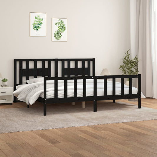 Bed Frame Without Mattress Solid Wood Pine 183X203 Cm King