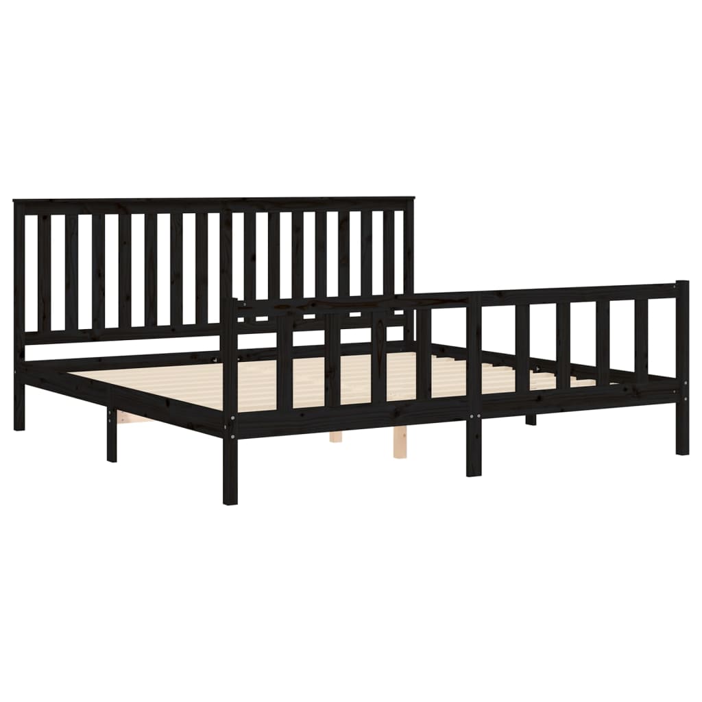 Bed Frame Without Mattress Solid Wood Pine 183X203 Cm King