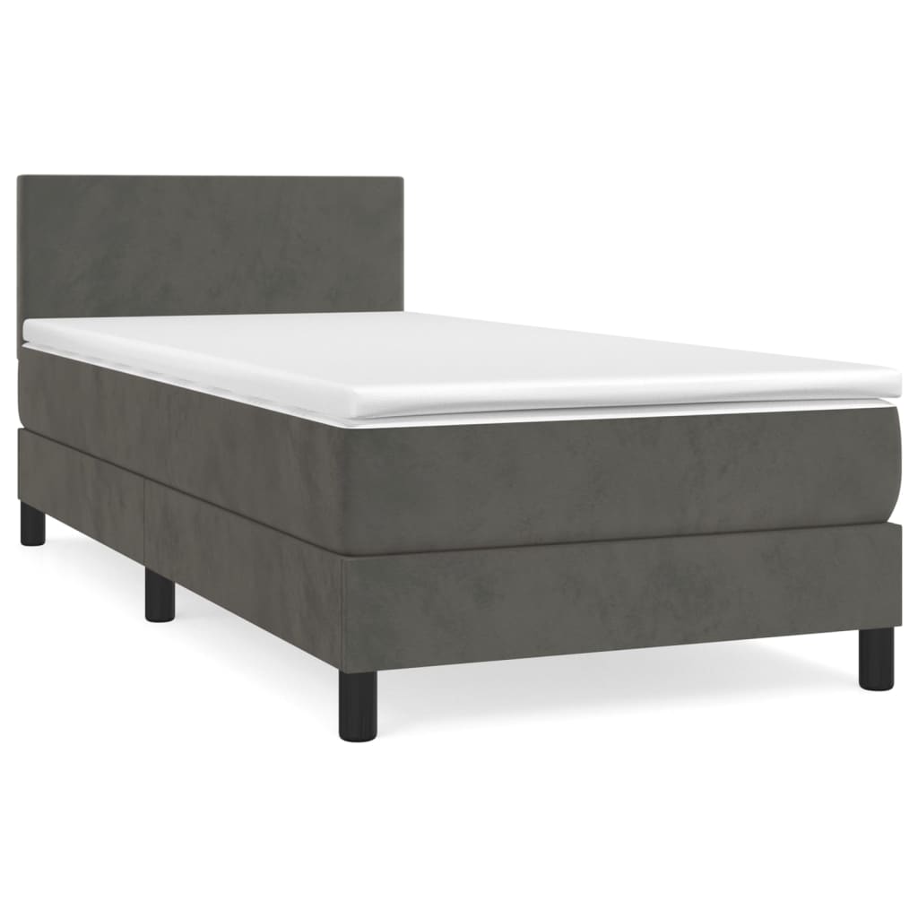 Box Spring Bed With Mattress 100X200 Cm Velvet