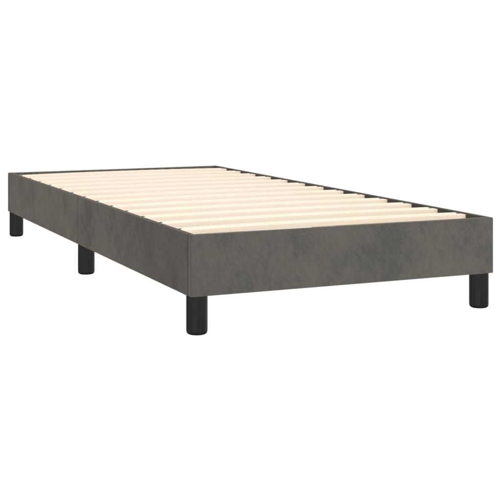 Box Spring Bed With Mattress&Led 100X200Cm Velvet