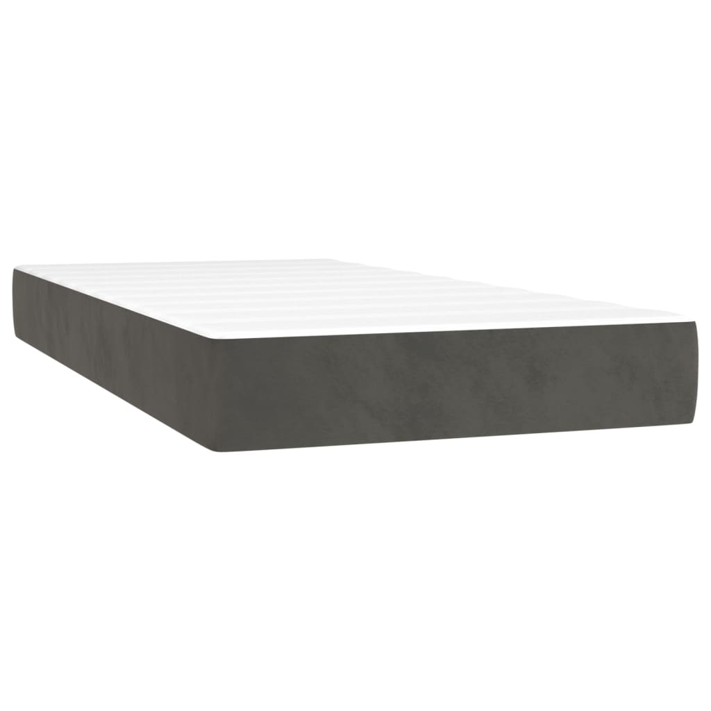 Box Spring Bed With Mattress&Led 100X200Cm Velvet