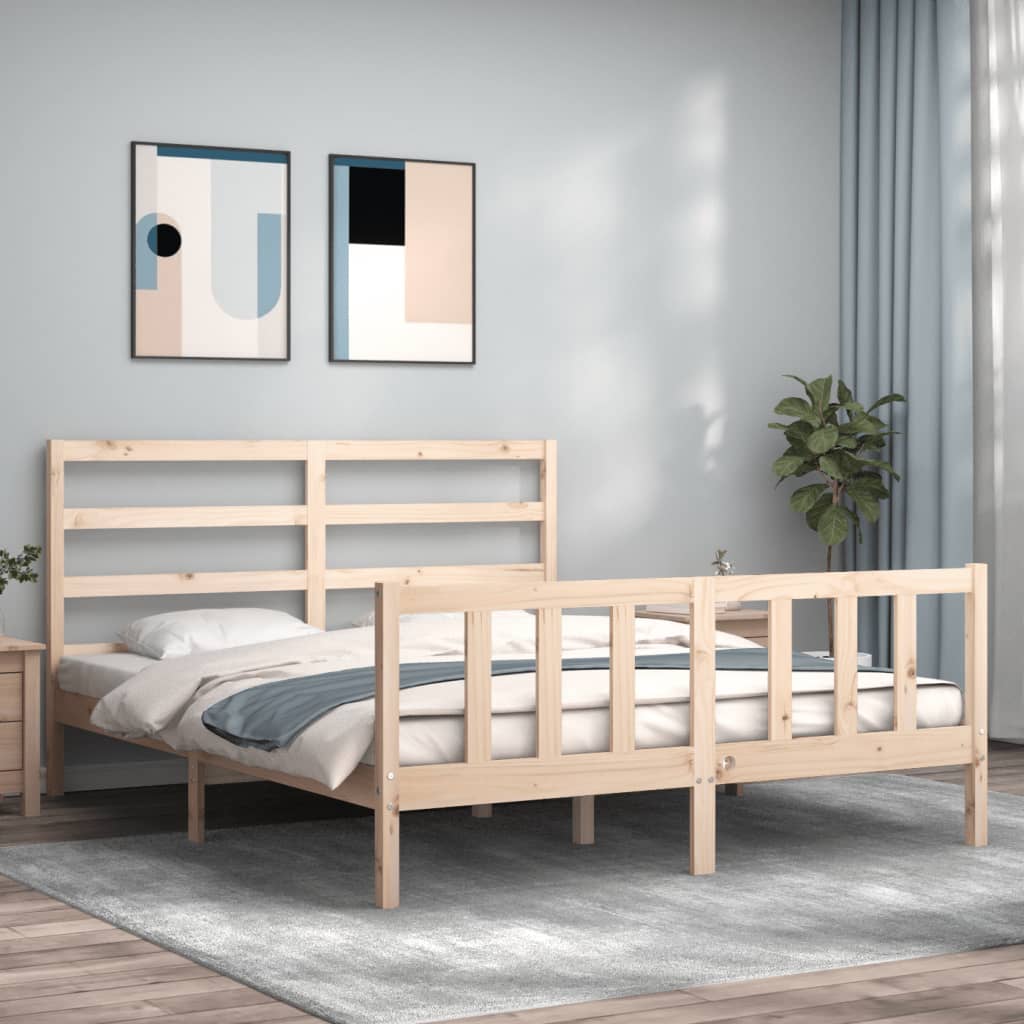 Bed Frame Without Mattress Solid Wood Pine