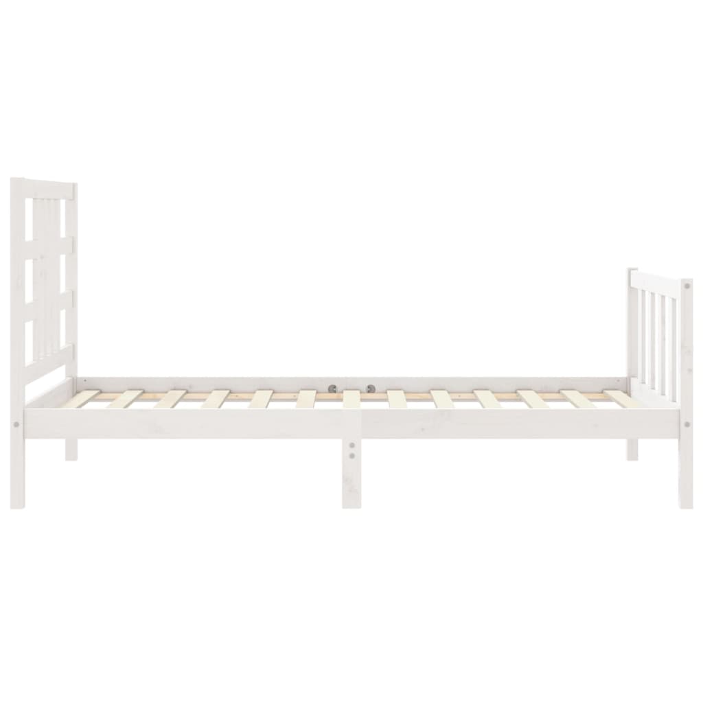 Bed Frame Without Mattress White 90X190 Cm Solid Wood Pine