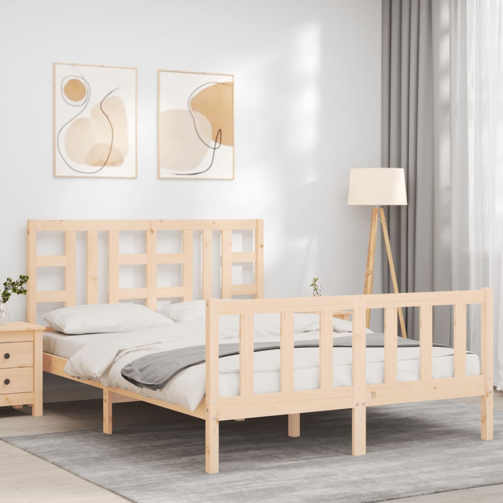 Bed Frame Without Mattress Solid Wood Pine