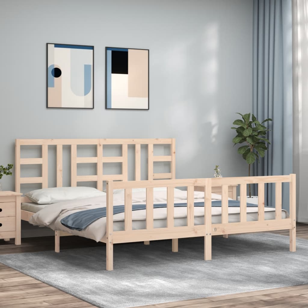 Bed Frame Without Mattress Solid Wood Pine