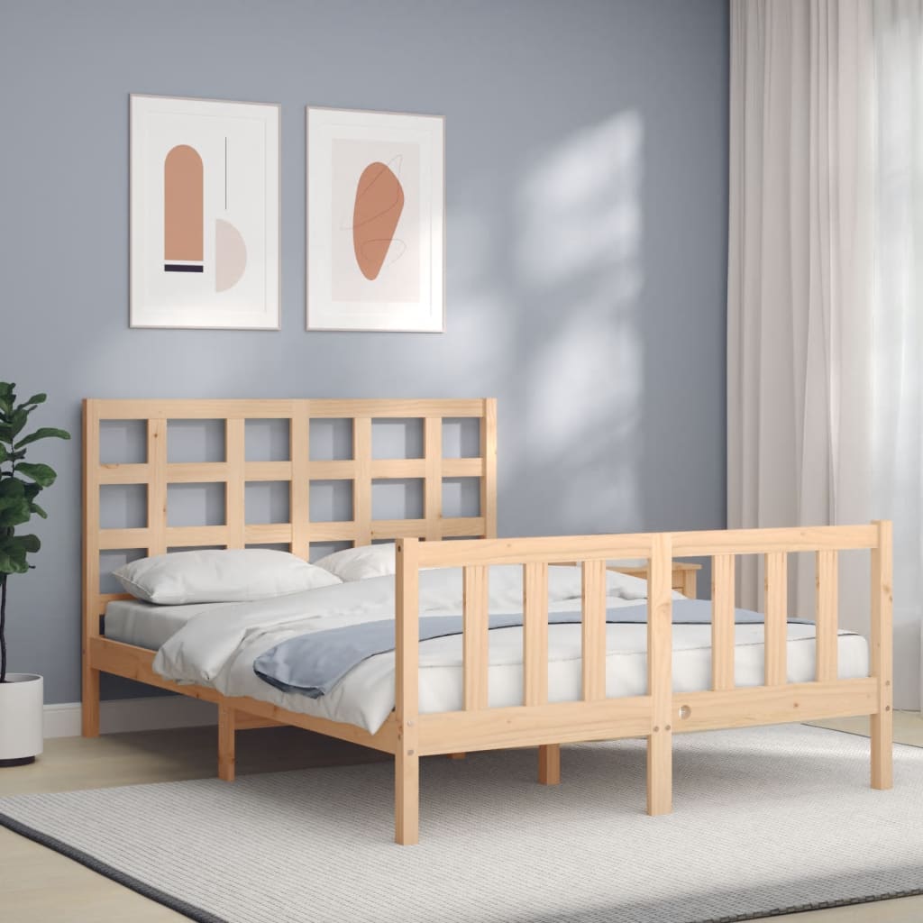 Bed Frame Without Mattress Solid Wood Pine