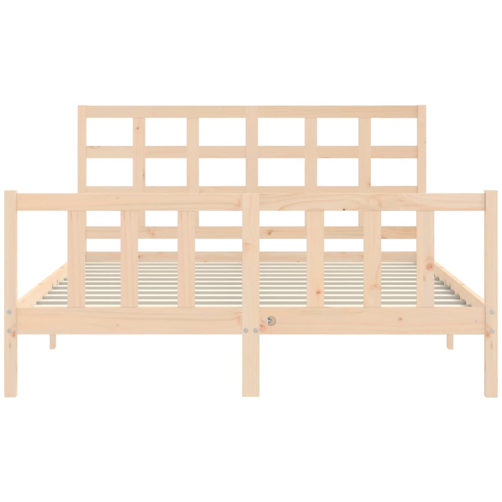 Bed Frame Without Mattress 150X200 Cm Solid Wood Pine