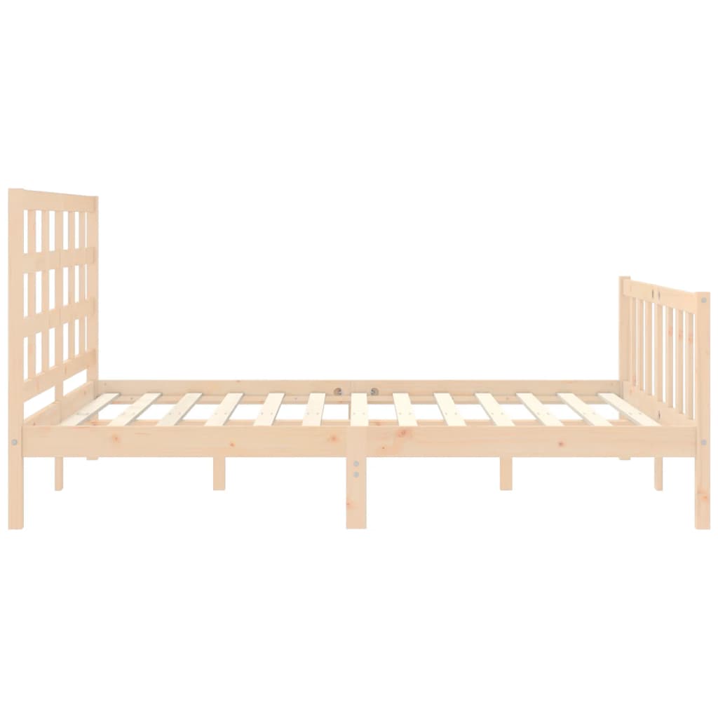 Bed Frame Without Mattress 150X200 Cm Solid Wood Pine