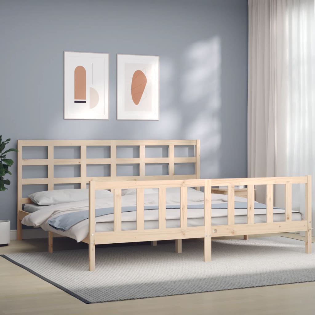 Bed Frame Without Mattress Solid Wood Pine