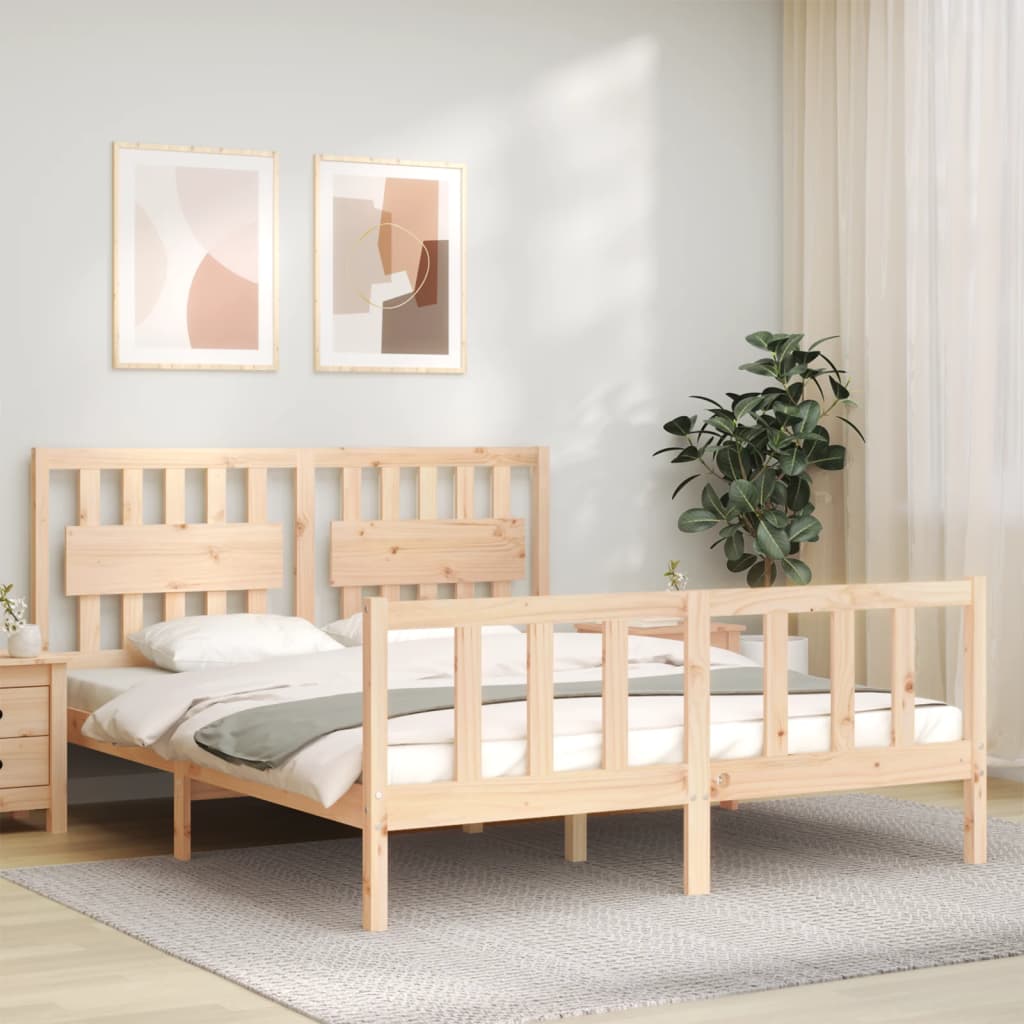 Bed Frame Without Mattress Solid Wood Pine