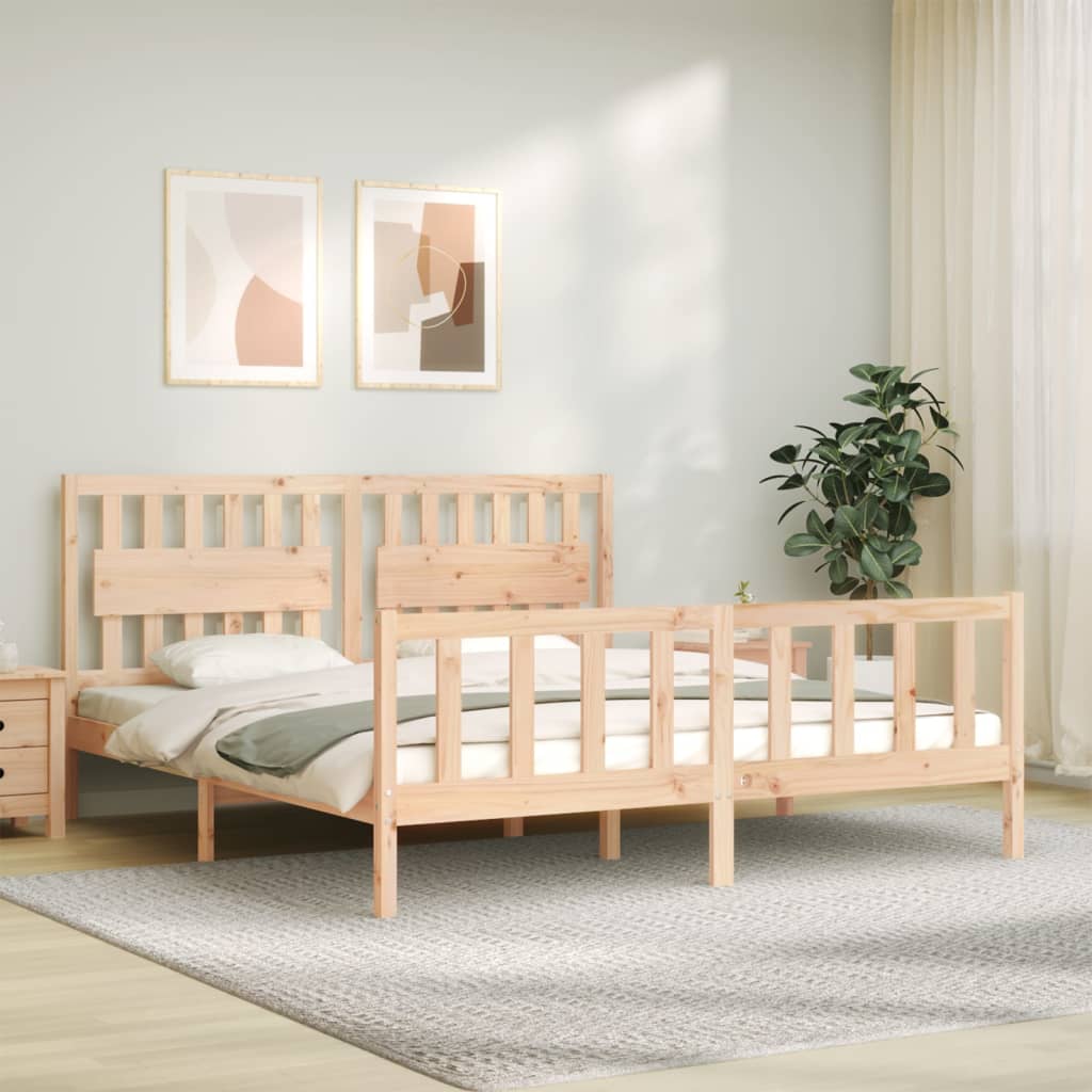 Bed Frame Without Mattress Solid Wood Pine