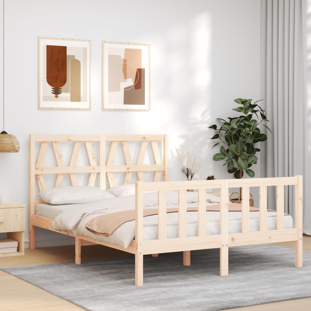 Bed Frame Without Mattress Solid Wood Pine