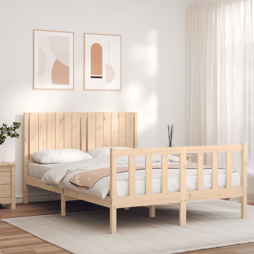 Bed Frame Without Mattress Solid Wood Pine