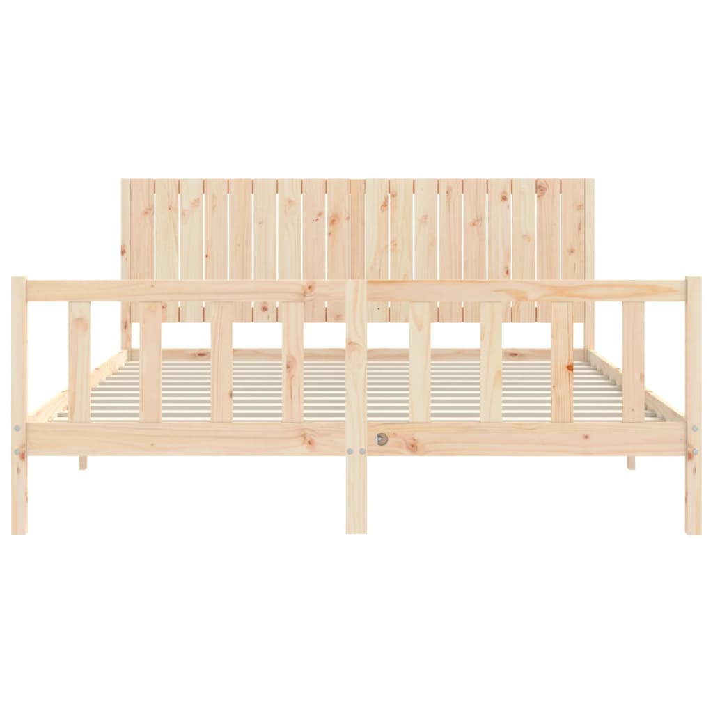 Bed Frame Without Mattress 183X203 Cm King Solid Wood Pine