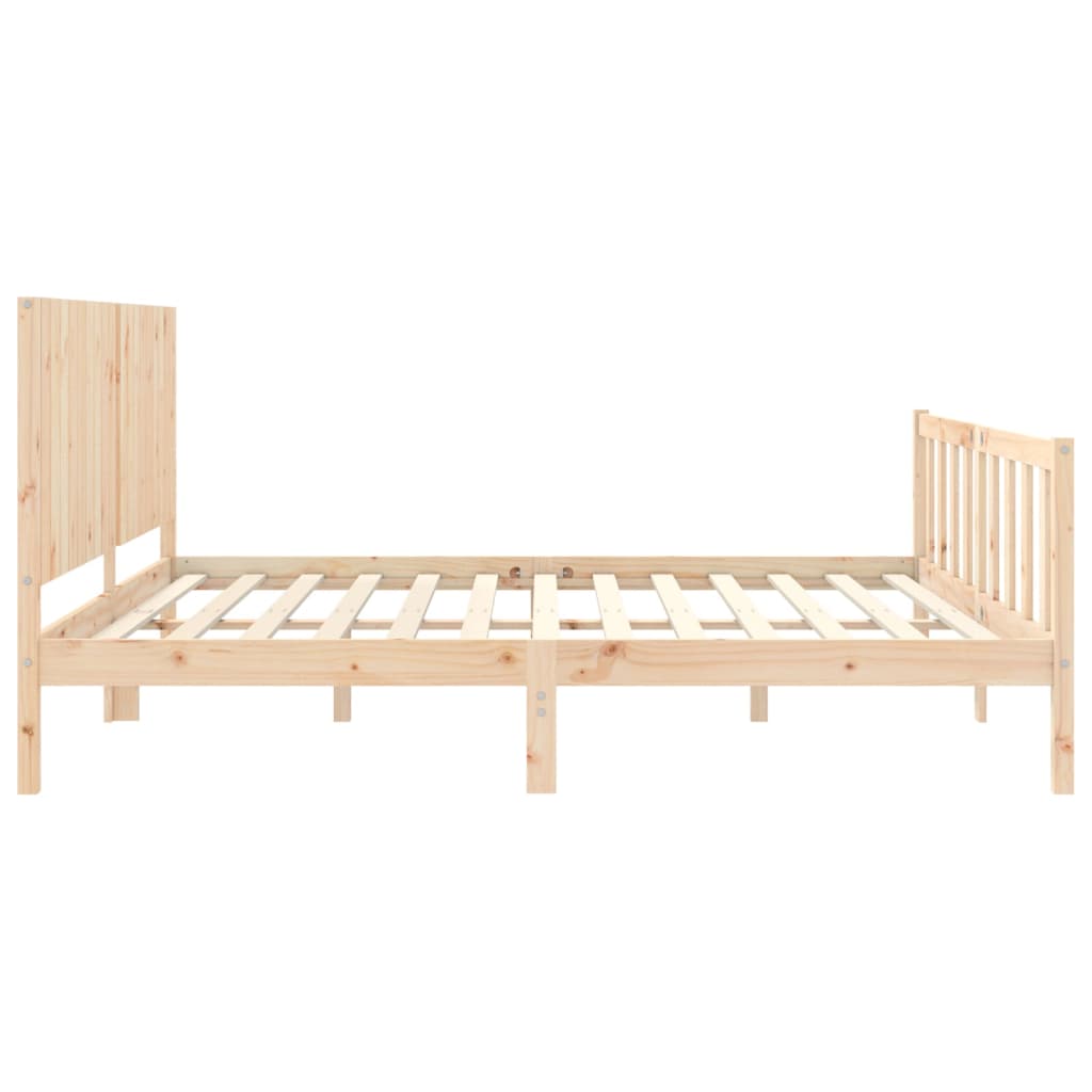 Bed Frame Without Mattress 183X203 Cm King Solid Wood Pine