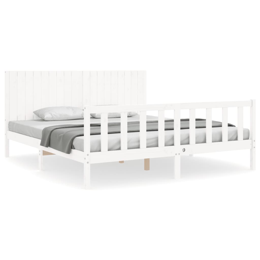 Bed Frame Without Mattress 183X203 Cm King Solid Wood Pine