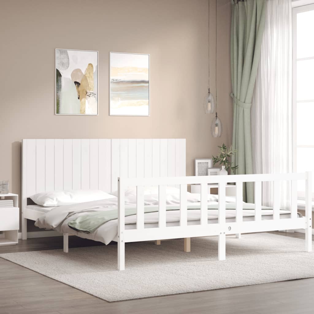 Bed Frame Without Mattress 183X203 Cm King Solid Wood Pine