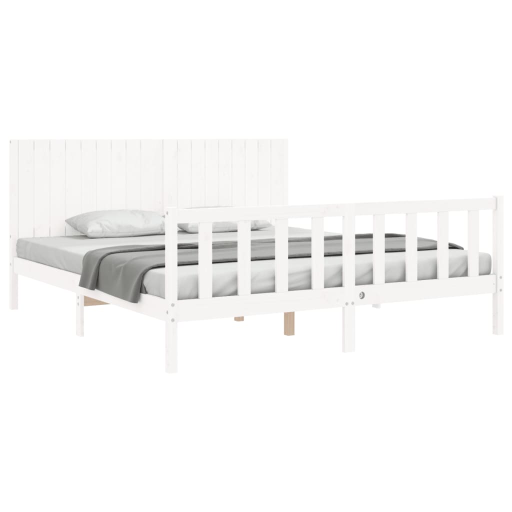 Bed Frame Without Mattress 183X203 Cm King Solid Wood Pine
