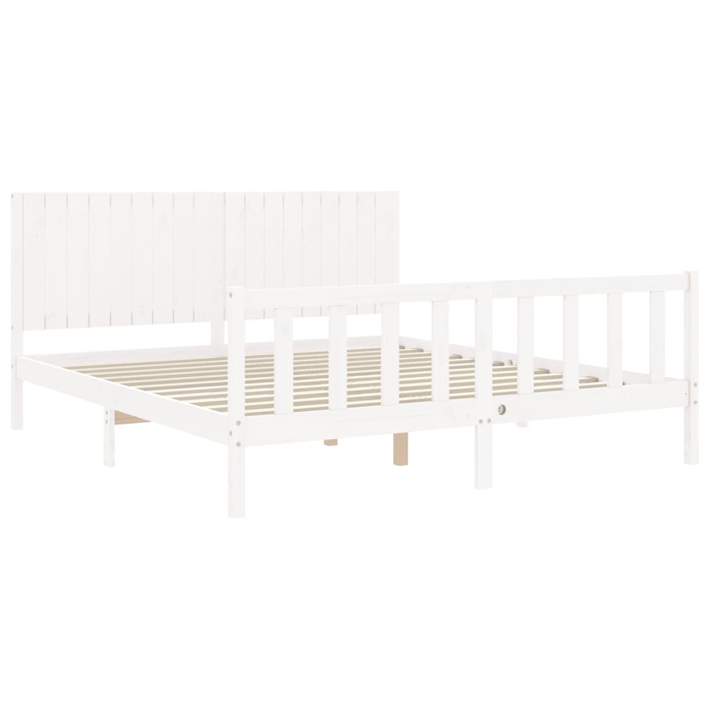 Bed Frame Without Mattress 183X203 Cm King Solid Wood Pine