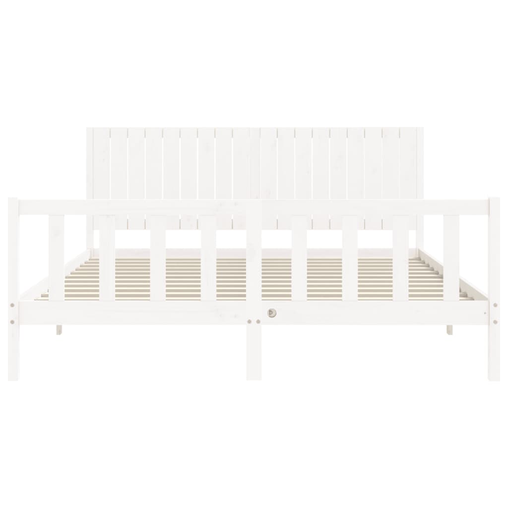 Bed Frame Without Mattress 183X203 Cm King Solid Wood Pine