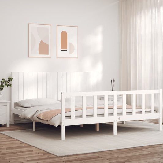 Bed Frame Without Mattress 183X203 Cm King Solid Wood Pine