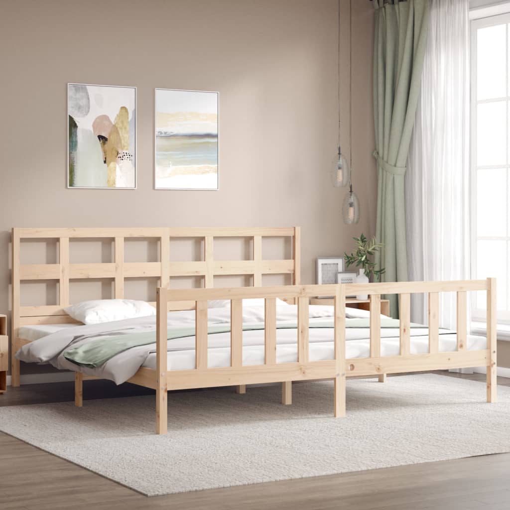 Bed Frame Without Mattress 183X203 Cm King Solid Wood Pine