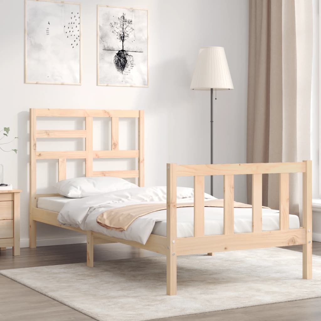 Bed Frame Without Mattress Solid Wood Pine