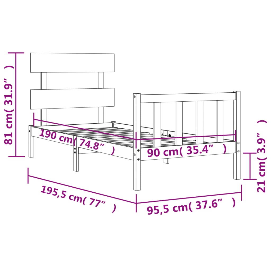 Bed Frame Without Mattress Solid Wood Pine