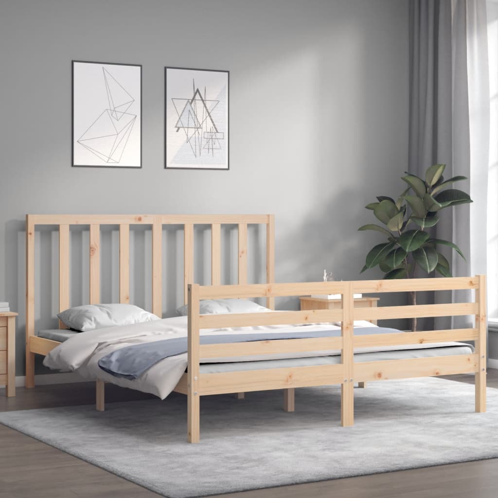 Bed Frame Without Mattress Solid Wood Pine
