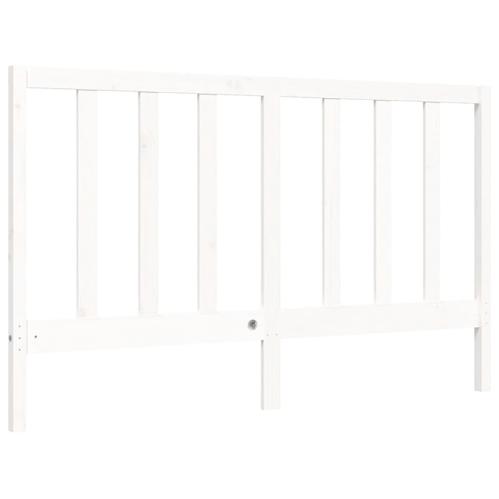 Bed Frame Without Mattress White 150X200 Cm Solid Wood Pine