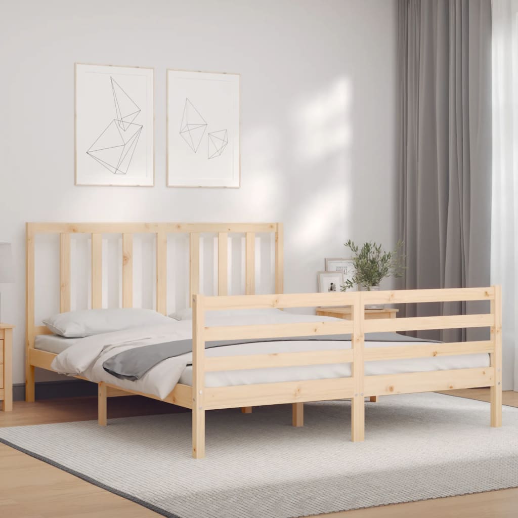 Bed Frame Without Mattress Solid Wood Pine