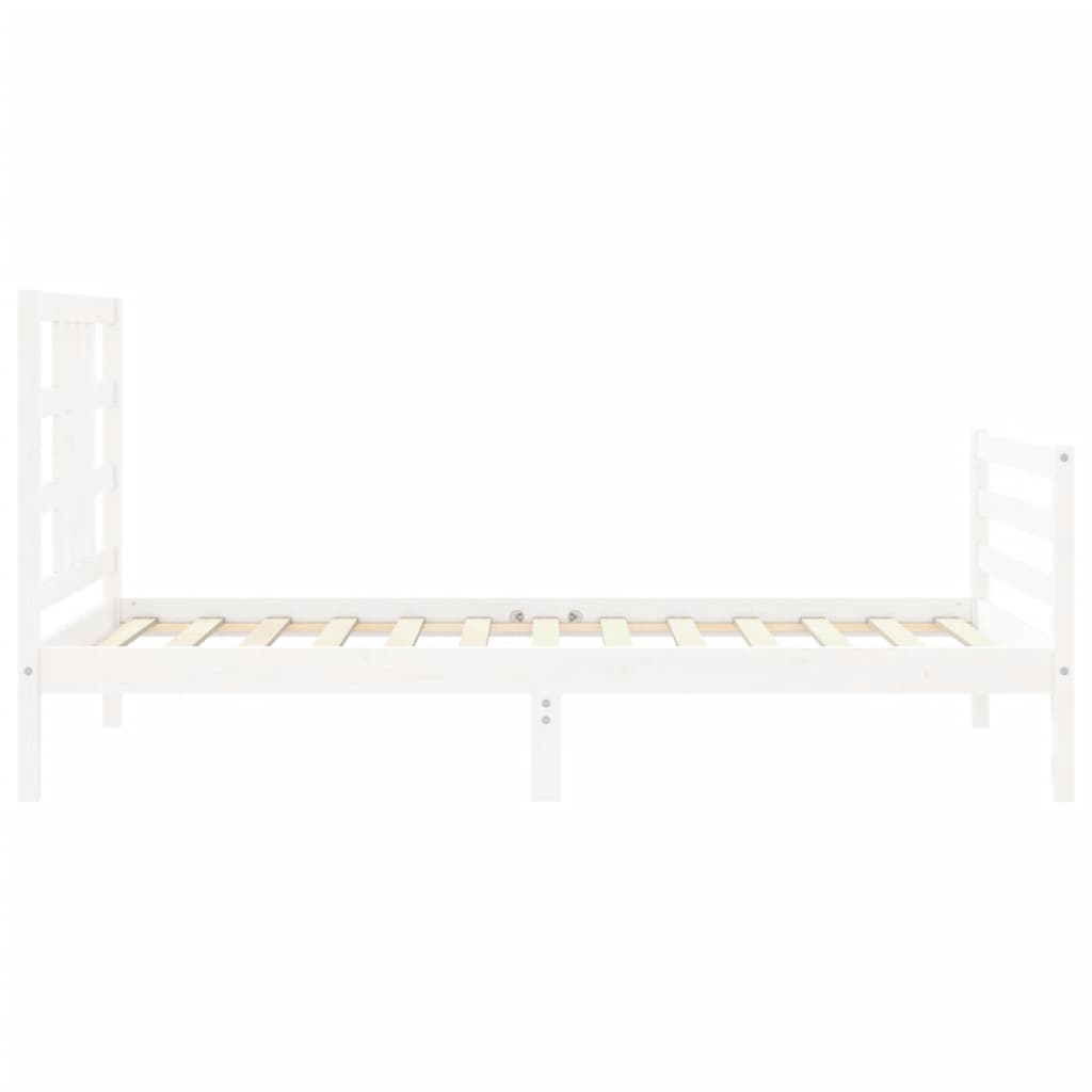 Bed Frame Without Mattress White 90X190 Cm Solid Wood Pine