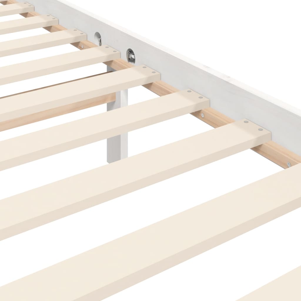 Bed Frame Without Mattress White 90X190 Cm Solid Wood Pine