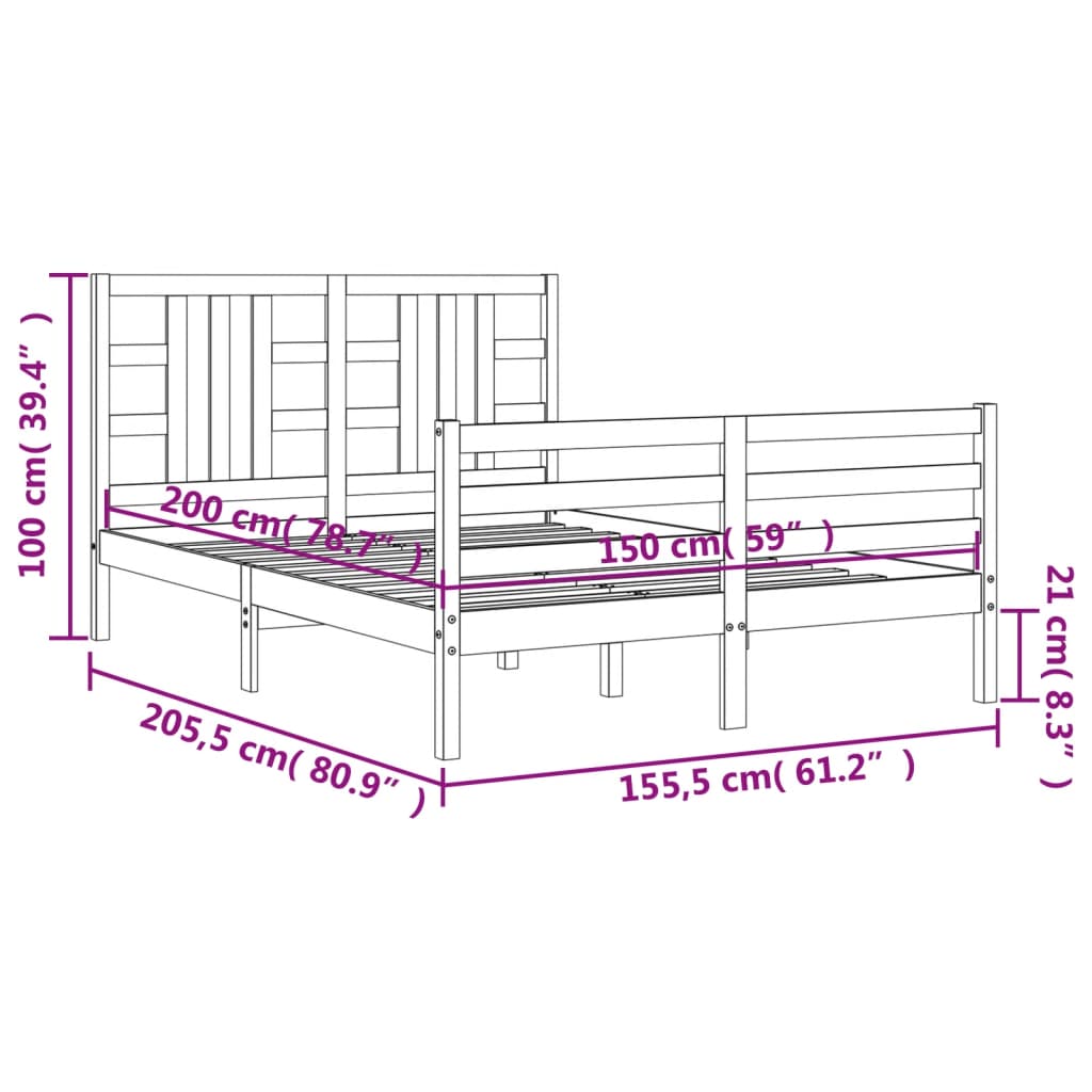 Bed Frame Without Mattress Solid Wood